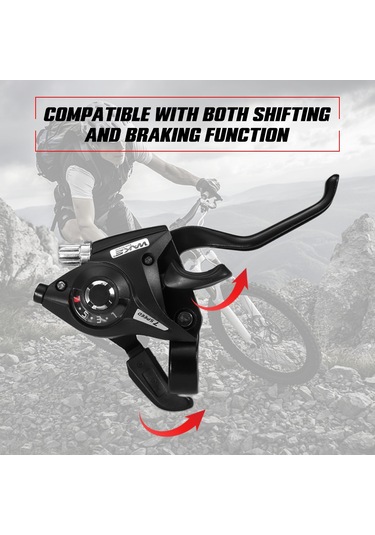 Teltree Alüminyum Alloy Bisiklet Vites Kontrolü Seti - Sol 3 Vites Sağ 7 Vites, Kesin Vites Değişimi, Şeffaf Gösterge, Dayanıklı