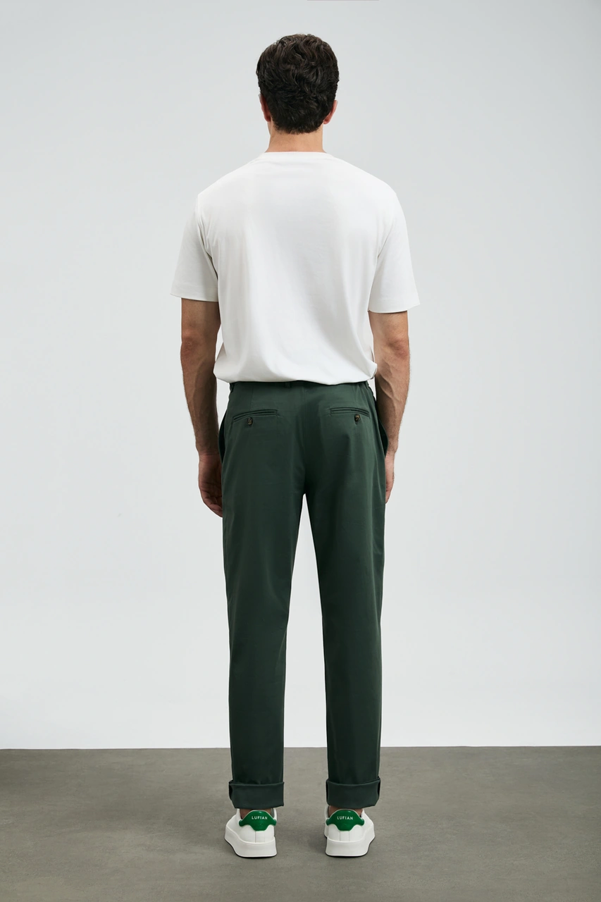 Lufian Rumı Smart Erkek Chino Pantolon Slim Fit Yeşil Yeşil 112190336100600 Yeşil