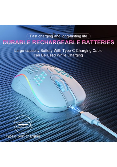 Jms 2.4 G Rgb Petek Tasarım Kablosuz Oyuncu Mouse