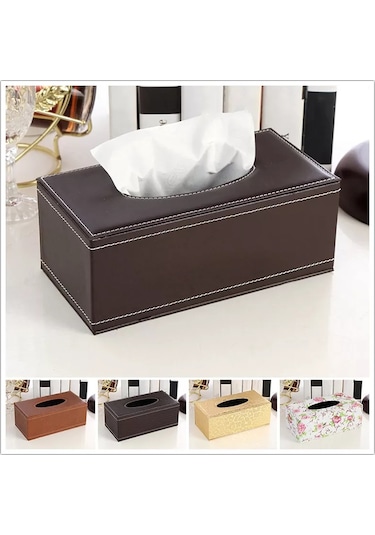 1-orta-pu Doku Kutusu Dikdörtgen Kağıt Havluluk Masaüstü Peçete Saklama Kabı Mutfak Doku Tepsisi Ev Ofis Için