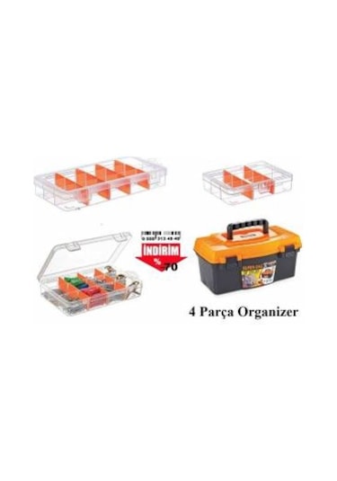 Bölmeli Organizer Ve Alet Çantası Seti Balık Malzemesi Hobi Boncu