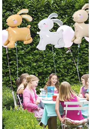 Bej 3d Büyük Boy Tavşan Folyo Balon Bej
