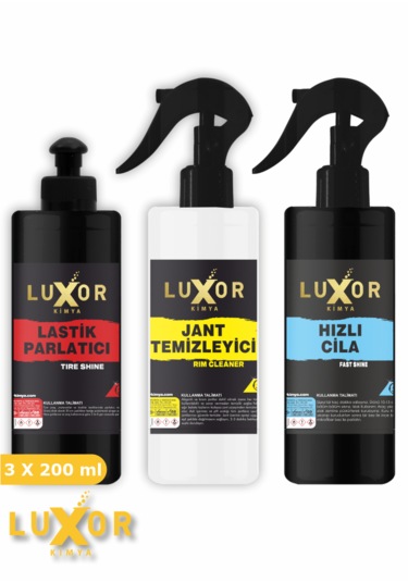 Luxor Kimya 3 Lü Set 200 Ml Jant Temizleyici & Lastik Parlatıcı &