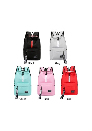 Saf Renk Su Geçirmez Büyük Kapasiteli Çantalar Okul Çantası Seyahat Sırt Çantası Sırt Çantası Green Yeşil