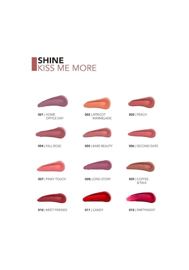 Flormar Shine Kiss Me More Uzun Süre Kalıcı & Parlak Bitişli Likit Ruj 004 Fall Rose