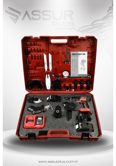 Assur Asr1031 21v Çift Akü 6 Başlıklı Set Kırmızı