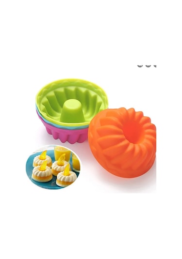 Bybirgül Turuncu Silikon Mini Kek Kalıbı,muffin Kalıbı 12 Adet