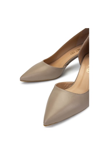 Tamer Tanca Kadın Hakiki Deri Vizon Topuklu Ayakkabı 492 56251 Bn Ayk Y25 Vızon Vizon
