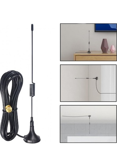 5 Dbi Sma Anten 3 Metre Kablolu 25 Cm İçi İğneli Sma Anten