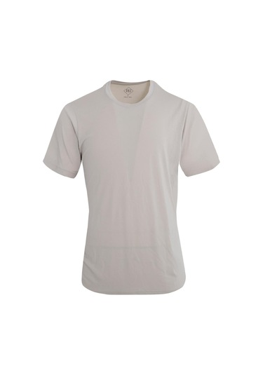 Uki Bej Comfort Fit Bisiklet Yaka T-shirt Bej