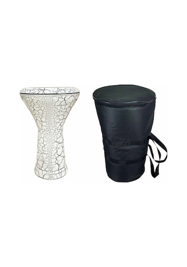 Çatlak Desenli Mısır Darbuka + Üçgen Zil + Taşıma Kılıfı