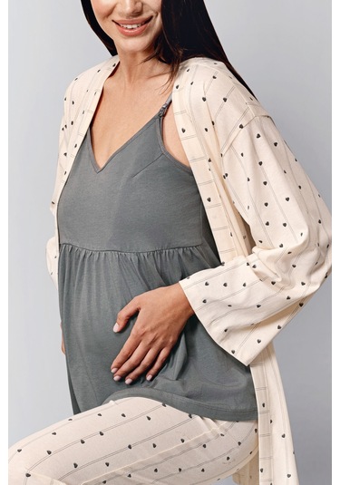 Arnetta Kadın 3'lü Pijama Takımı 5274-48484 Gri