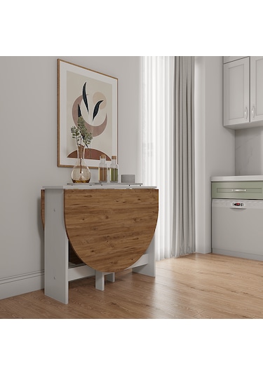 Pratik Katlanır-açılır Kapanır Yuvarlak Mutfak Yemek Masası