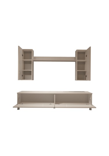 Decoraktiv Eko 7 Slm Std Krom Ayaklı Tv Ünitesi Tv Sehpası Beyaz