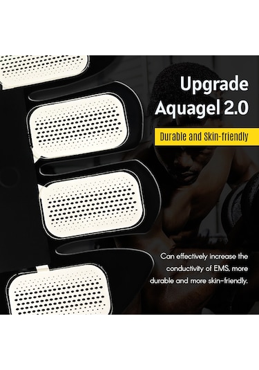 Lemestar Otomatik Kas Geliştirici - 6 Mod Ve 9 Seviye Şiddet Ayarı - Karın & Kol Bandları Seti - Pil İle Çalışır Pil Yok - Kolay Kullanım Siyah