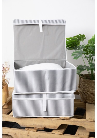 Kapaklı Baza 2'li Hurç 50x40x19 - Gri Gri