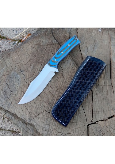 Av Bıçağı Bushcraft Avcı Bıçağı Kamp Bıçağı El Yapımı Hg-Bp08 Mavi
