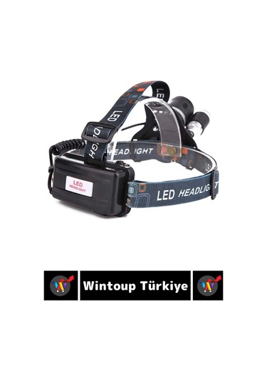 Profesyonel Kamp Avcı Balıkçı Deprem Güçlü Işık 3 Modlu Şarjlı 3 Başlıklı Kafa Lambası Çok Renkli