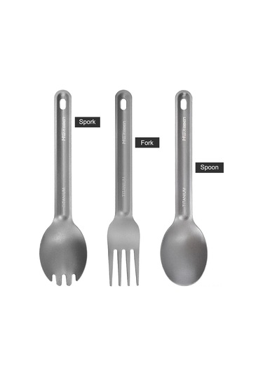 Taşınabilir Süper Hafif Titanyum Çatal Sofra Eşyası Dış Mekan Kamp Yürüyüş Piknik Diğer Gri