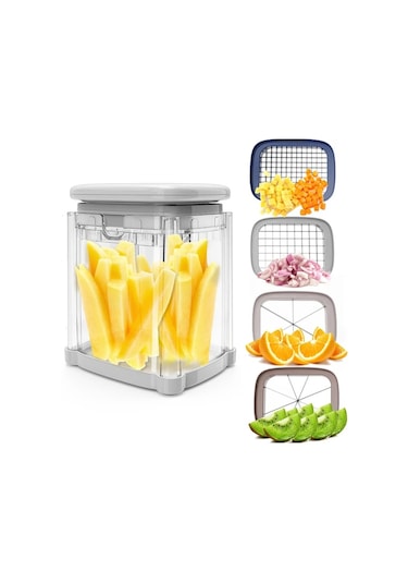 Dashanshop 1 Set Gri French Patates Kesici Soğan Doğrayıcı Havuç Kesici Mutfak Aletleri Salatalık Ve Patates Çok Amaçlı Sebze Kesici Grey 1 Parça