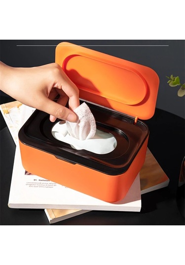 Beyaz Gri-ıslak Mendil Dispenseri Kapaklı Toz Geçirmez Doku Saklama Kutusu Ev Ofis İçin Bebek Islak Doku Maskesi Saklama Kutusu Mutfak Organizatör