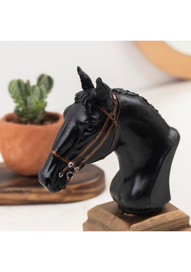 Dekoratif Siyah At Büstü