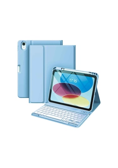 Apple Uyumlu iPad Air 11 4/5/6 Nesil M2/m3 2025 Klavyeli Tablet Kılıfı Klavye + Stand