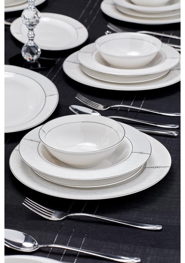 Taç Eliza Noya 53 Parça 12 Kişilik Yemek Takımı Platin