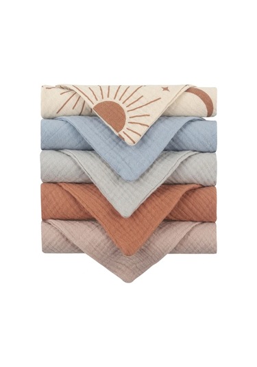 Prosperlink 5'li Yumuşak Emici Gazlı Bebek Havlusu - Banyo Ve Besleme İçin Kırmızı