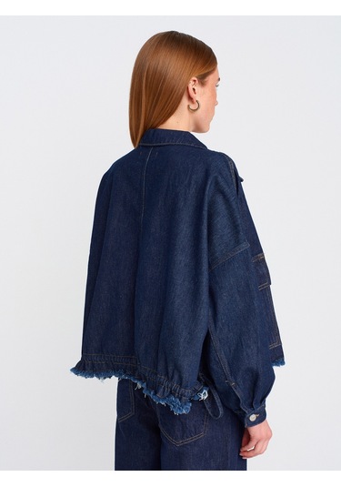 Dilvin 65362 Rins Yıkama Oversize Denim Mont Lacivert