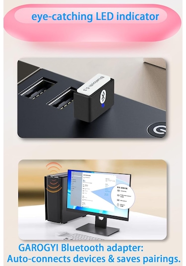 Bluetooth 5.3 Usb Adaptör, Bluetooth Dongle, Ultra Kompakt, Yüksek Hızlı, Windows Ve Mac Uyumlu
