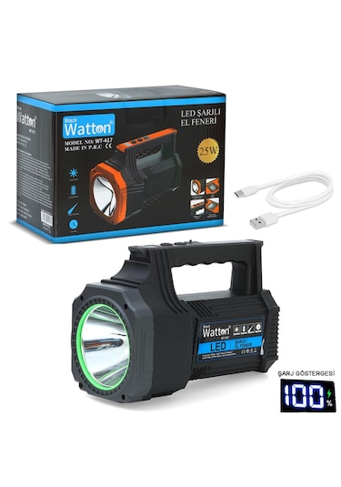 Watton Wt-417 Led Şarjlı El Feneri 25w