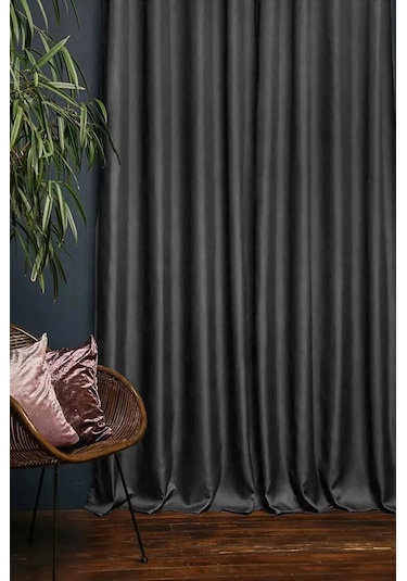 As Perde Antrasit Blackout Karartma Fon Perde Antrasit