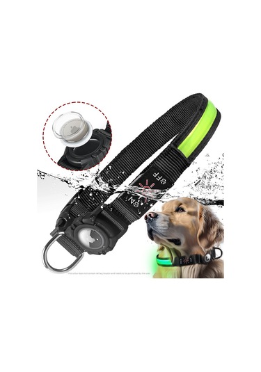 Geeroyoo Su Gece Görünürlüklü, Su Geçirmez, Takip Özellikli Köpek Tasması - Usb-c Şarjlı, 3 Boyut Seçeneği Altın