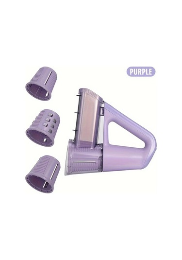 Honeybeeshop Mor Çok Fonksiyonlu Elektrikli El Sebze Doğrayıcı Dilimleyici Usb Şarjlı Paslanmaz Çelik Bıçak Abs Gövde Patates Kesici Salata Yapıcı Mor