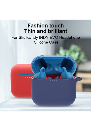 Dofolink Skullcandy Indy Evo İçin Silikon Koruyucu Kılıf, Şarj İçin Kapağı Kaldırmaya Gerek Yok, Yüksek Dayanıklı, 1:1 Hassas Delik Tasarımı, Siyah