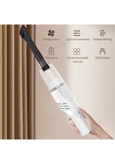 Maiyame Kablosuz Araç Süpürgesi - 5000pa Güçlü Emiş, Usb Şarj, 1200mah Pil 30.5cm