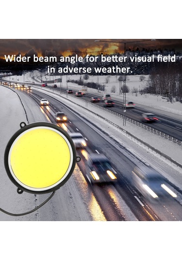 Shineyee 12v 90mm Esnek Dairesel Araç Gündüz Çalışma Lambası Beyaz Led, Ip67 Su Geçirmez, Cob Teknoloji, 2 Adet Drl