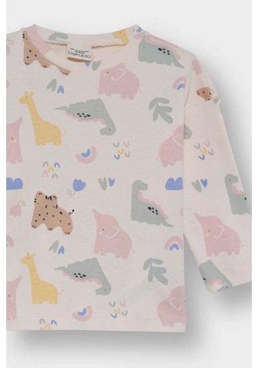 Defacto 2'li Dinozor Baskılı Salopet Tulum Ekru Kız Bebek Alt-üst Takım F2188a5/er233 Ekru Defacto 2'li Dinozor Baskılı Salopet Tulum Ekru Kız Bebek Alt-üst Takım F2188a5/er233 Ekru