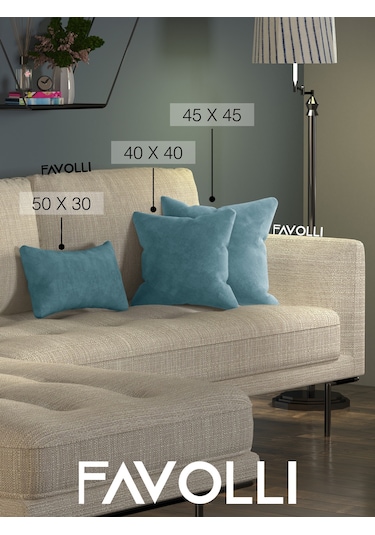 Kadife Dokulu Sis Mavisi Kırlent Kılıfı Dream Serisi Punch Için Uygun Gizli Fermuar Sis Mavisi