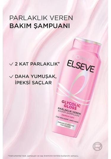 Elseve Glycolic Gloss Core Parlık Veren Bakım Şampuanı 5 x 300 ML