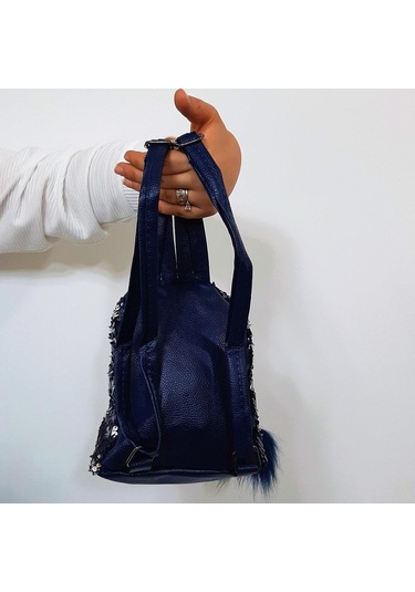 Fiyra Crn Lacivert Pullu Kız Çocuk Sırt Çantası 16cmx20cmx10cm Lacivert