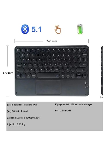 Kablosuz Bluetooth Klavye Mouse Seti Şarjlı Rgb Işıklı