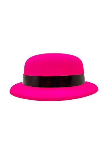 Neon Partisi Pembe Renk Melon Plastik Parti Şapkası Çok Renkli