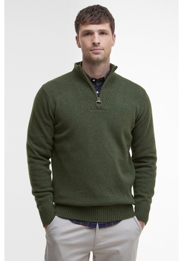 Barbour Essential Lambswool Half Zip Kazak Ol54 Mıd Olıve Ol54 Mıd Olıve