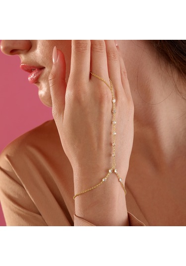 925 Ayar Gümüş Zirkon Taşlı Doç Zincirli Seyrek Şahmeran Altın