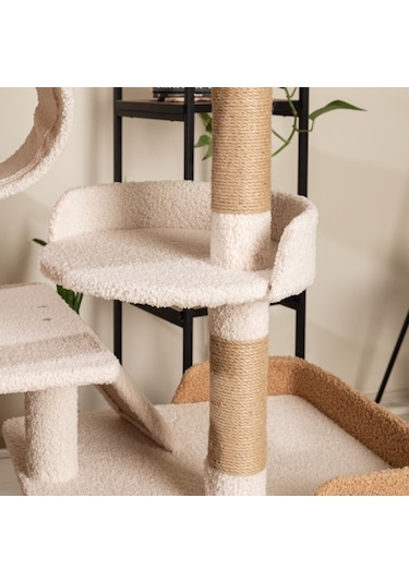 Raikou Premium Kedi Ağacı Yumuşak Peluş Dayanıklı Çok Katlı Tasarım