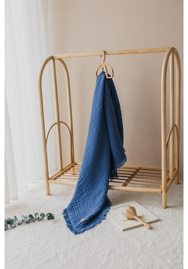 Zeypba Bebek Muslin 4 Katlı Müslin 110x110 CM İndigo