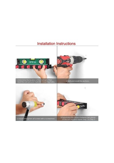 Tongxida 6 Delikli Eva Olta Kamışı Depolama Ekran Rafı, Renk: Dikey Gri Diğer