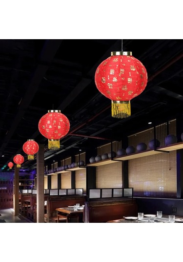 Tenfowee Kırmızı Yuvarlak Saten Fenerler, Yağmurlu Ve Güneşli Dayanıklı, 10 İnç 2 Adet , Antik Kasabalar, Restoranlar Dekorasyonu Kırmızı